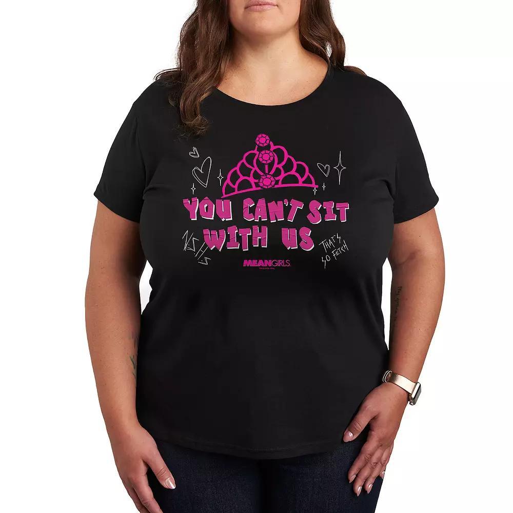 Plus Mean Girls You Can't Sit With Us Graphic Tee, Women's, Size: 4XL, Black Product Image