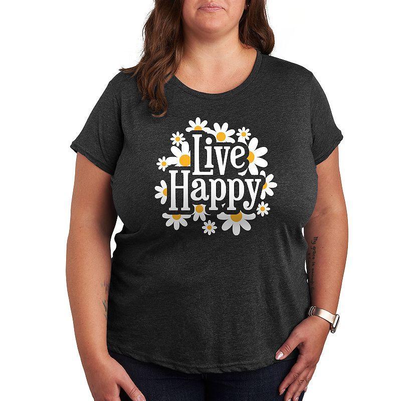 Plus Live Happy Daisies Graphic Tee, Women's,  Product Image