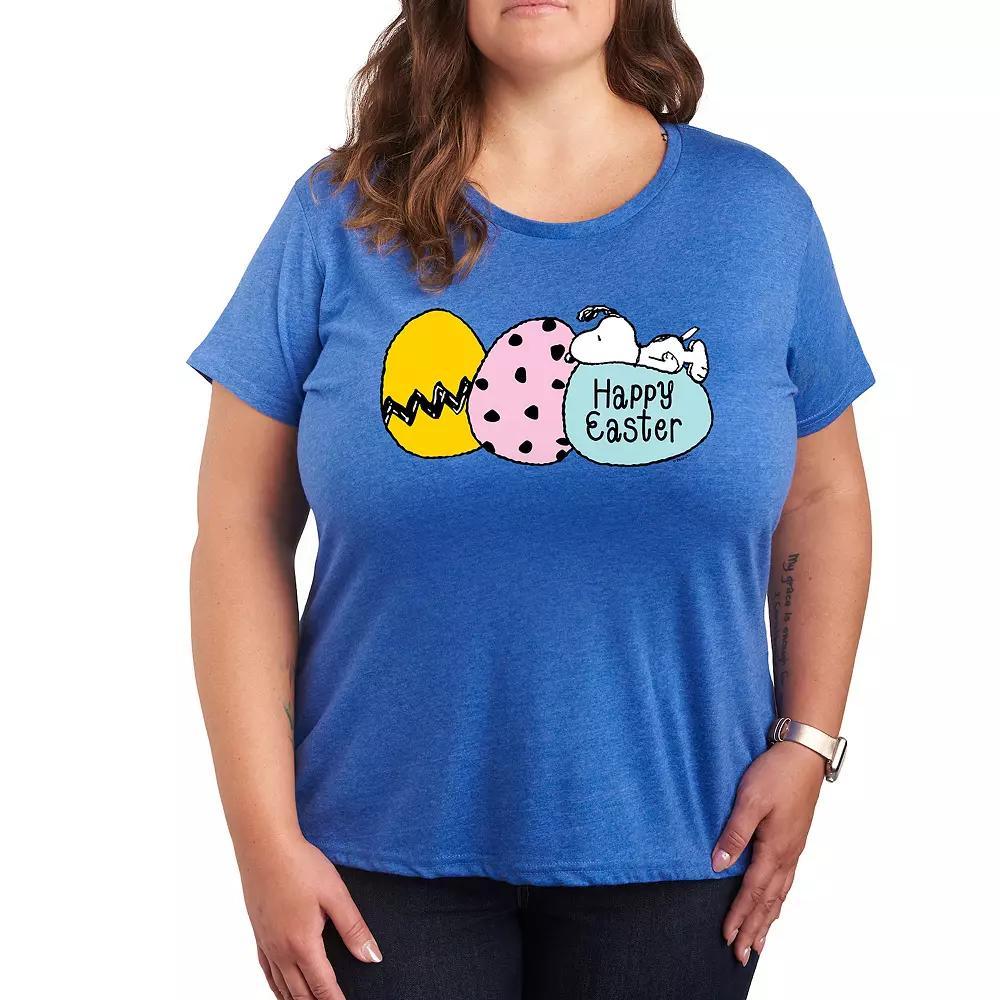 Plus Peanuts Snoopy Happy Easter Eggs Graphic Tee, Women's,  Product Image