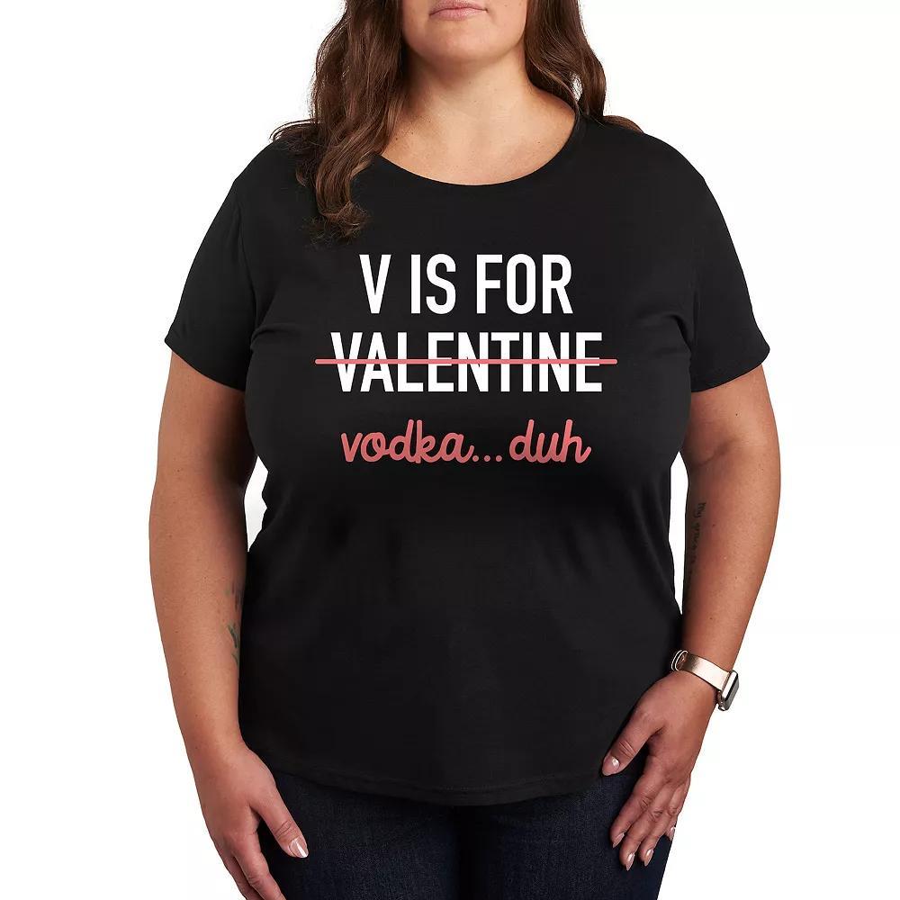 Plus V Is For Vodka Graphic Tee, Womens Product Image