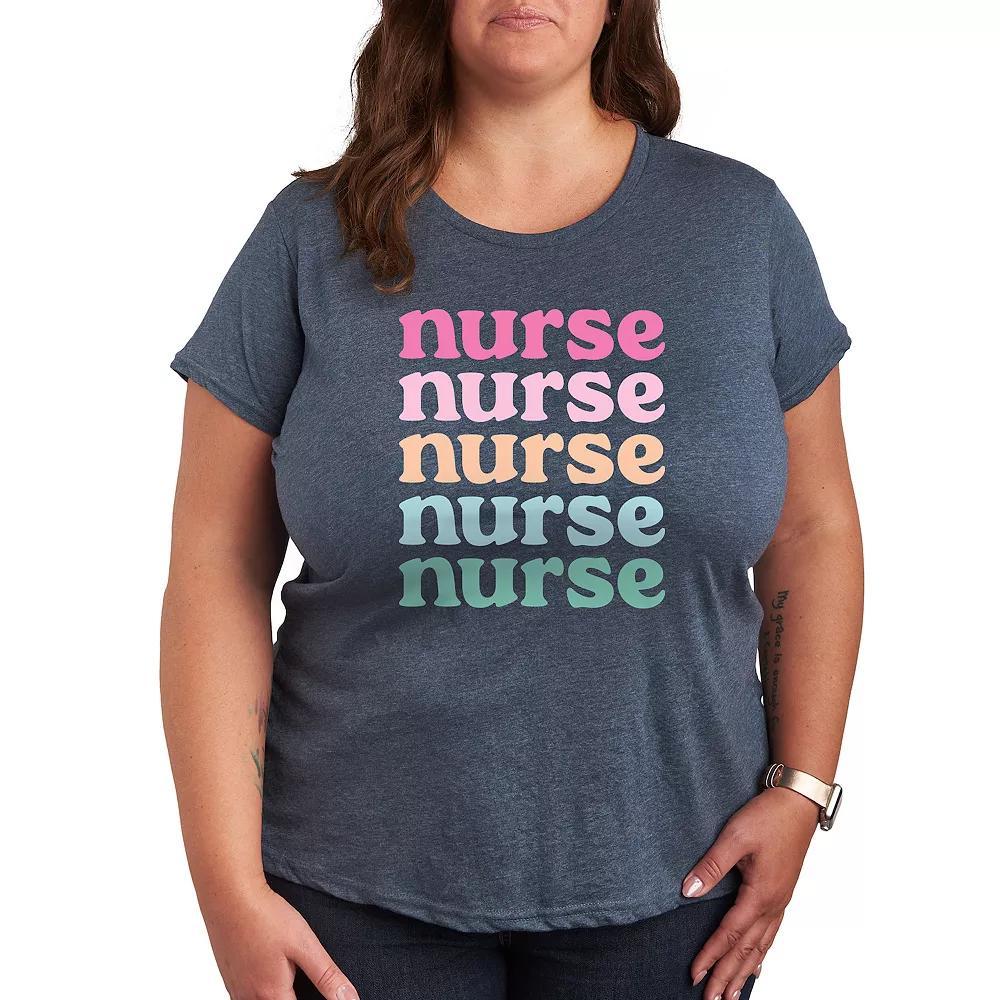 Plus Nurse Stacked Graphic Tee, Women's,  Product Image