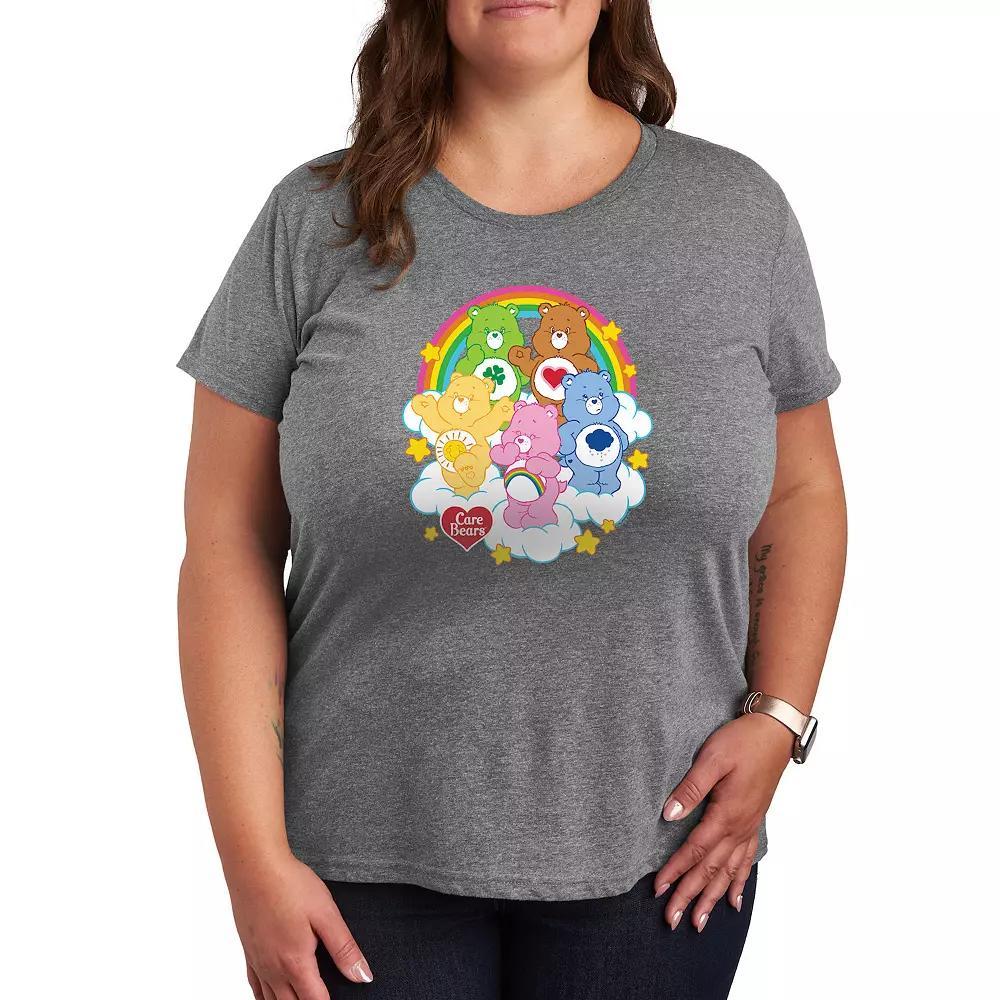 Plus Care Bears Besties Group Graphic Tee, Women's, Size: 1XL, Grey Gray Product Image