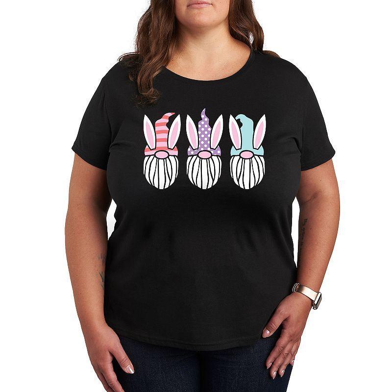 Plus Size Easter Gnome Faces Graphic Tee, Women's, Size: 3XL, Heather Grey Product Image