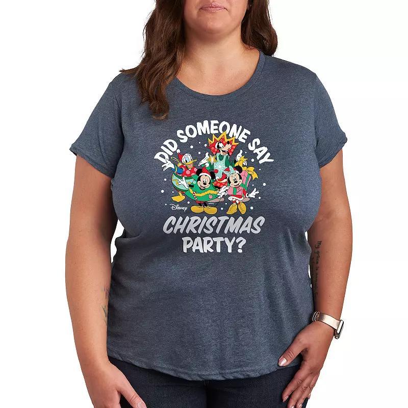 Disney's Mickey Mouse & Friends Plus Christmas Party Graphic Tee, Women's, Size: 4XL, Heather Grey Product Image