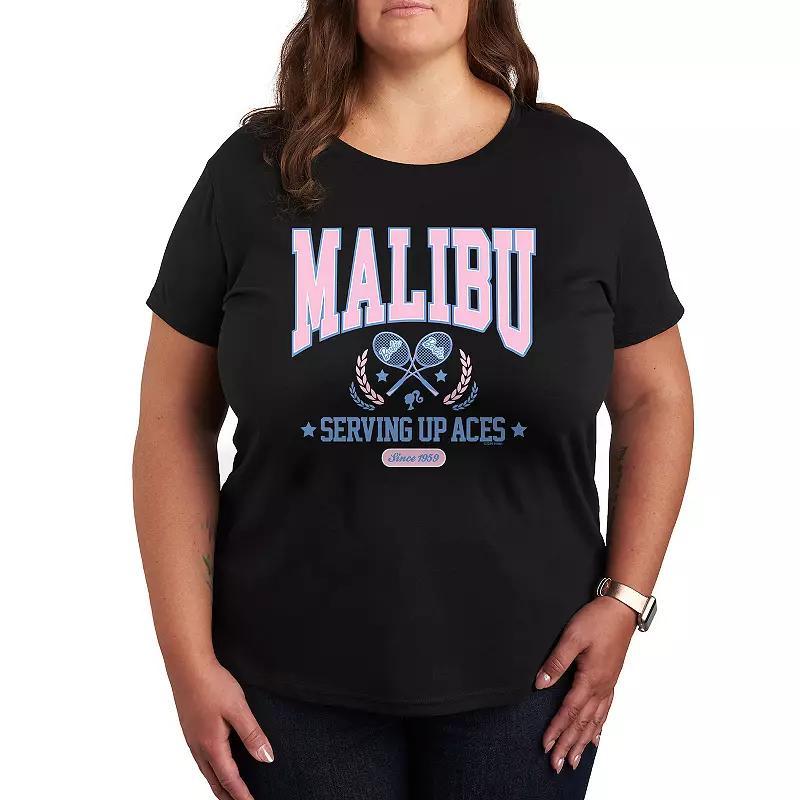 Plus Barbie® Malibu Varsity Graphic Tee, Women's, Size: 3XL, Heather Grey Product Image