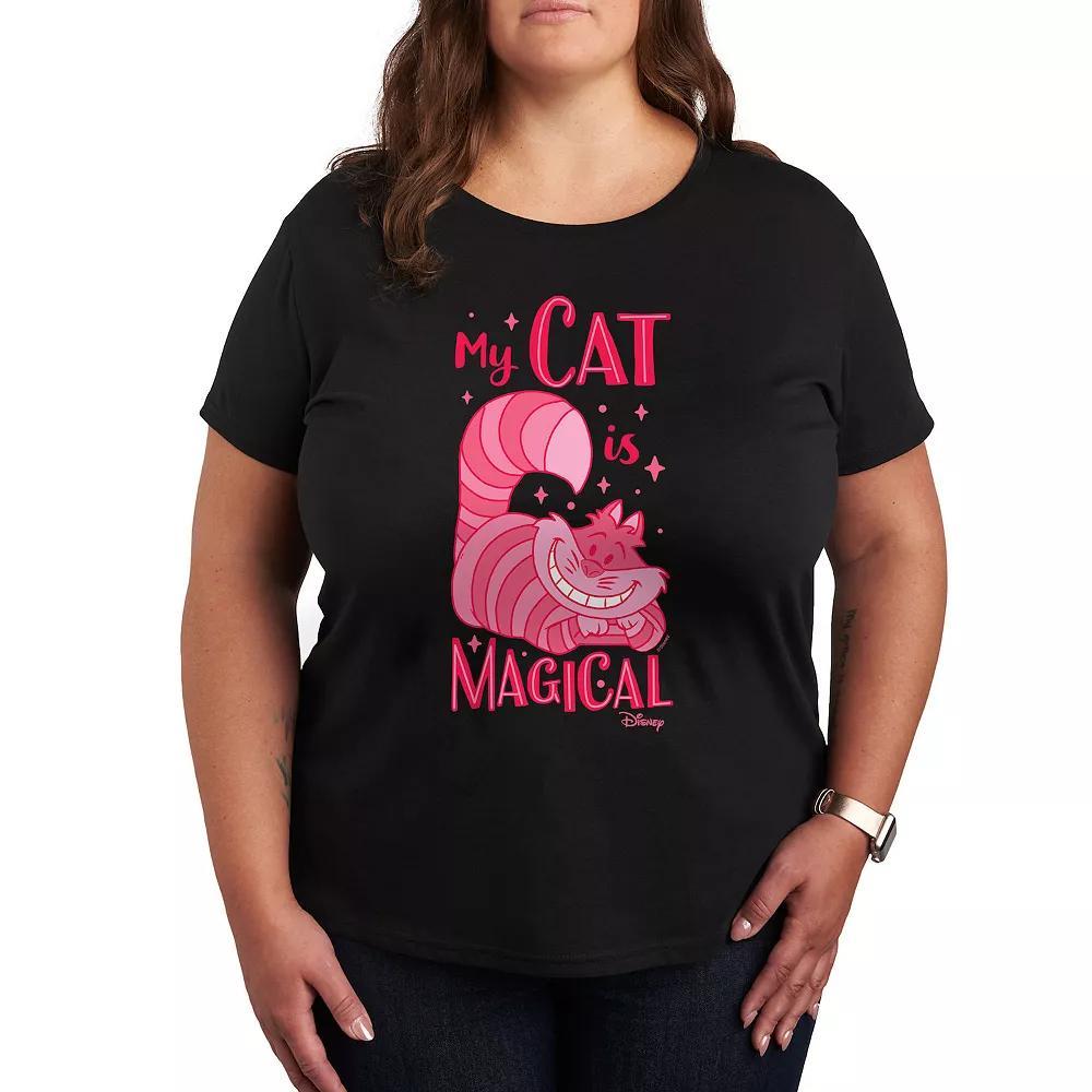 Disney's Alice In Wonderland Cheshire Cat Plus Magical Graphic Tee, Women's, Size: 2XL, Heather Grey Product Image