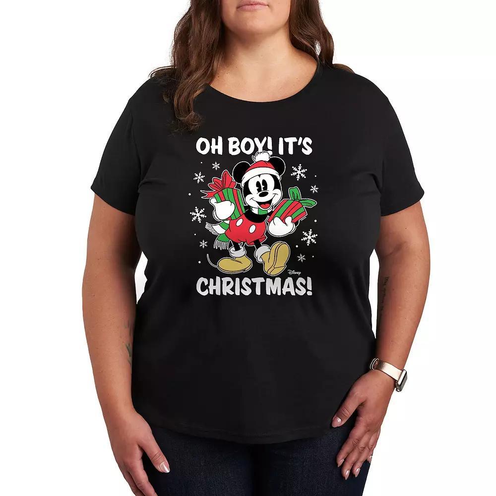 Disney's Mickey Mouse Plus Oh Boy It's Christmas Graphic Tee, Women's,  Product Image