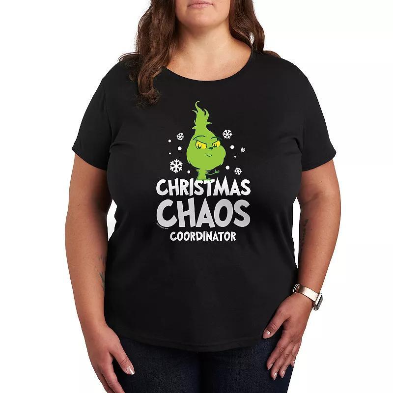 Plus Dr. Seuss Little Grinch Chaos Coordinator Graphic Tee, Women's, Size: 1XL, Grey Heather Product Image