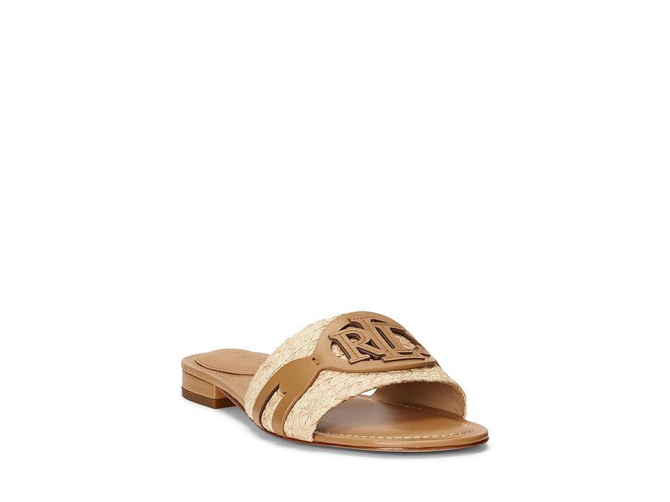 Lauren Ralph Lauren Alegra Raffia Leather Slide Sandal Women's Sandals Product Image