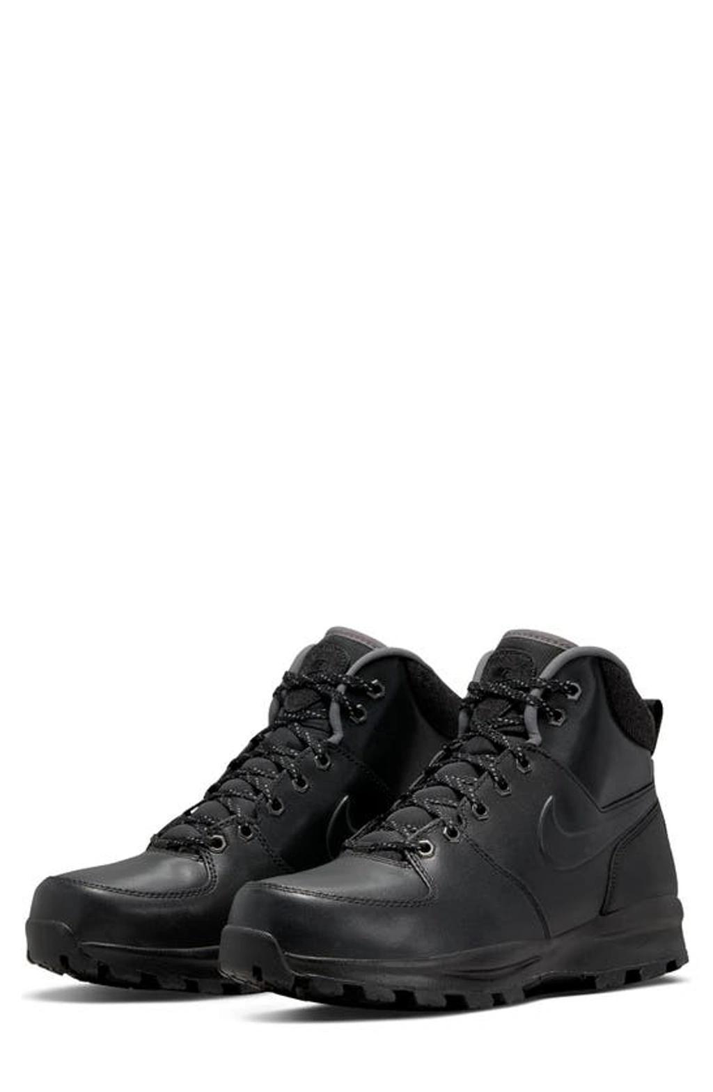 NIKE Manoa 456975-001 Men's Black Leather Mid Top Combat Boots Size Us 4 Tuf16 In Black/black/black Product Image