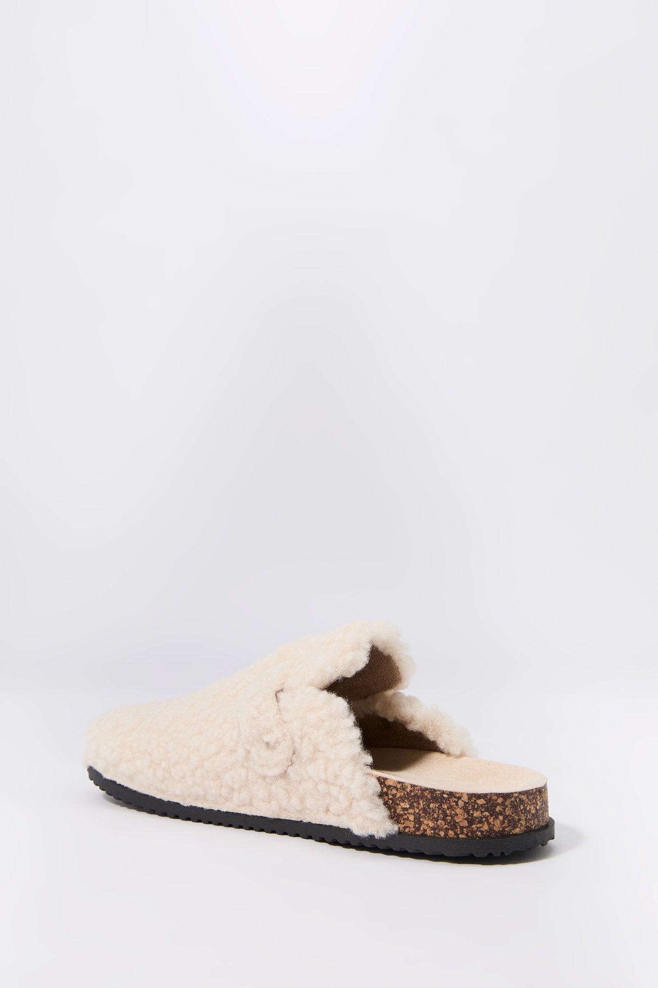 Faux Fur Cork Slipper Slides Female Product Image