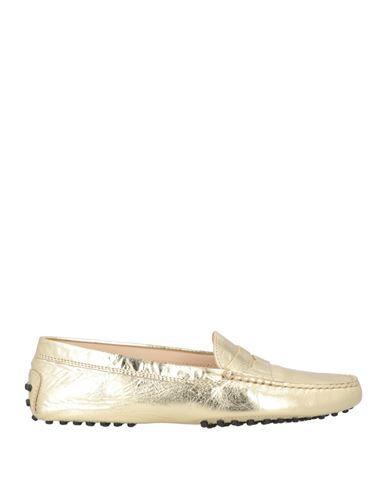 TOD'S Woman Loafers Gold Size 8 Leather Product Image