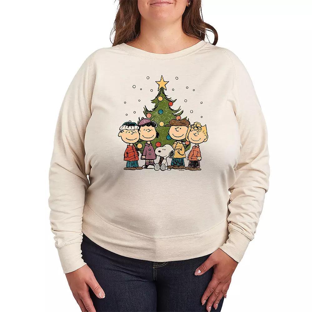 Women's Peanuts Christmas Group French Terry Long Sleeve Tee,  Product Image