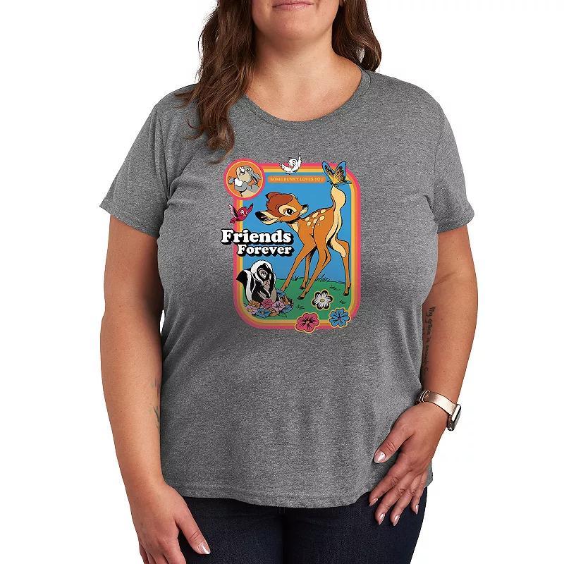 Disney's Bambi Plus Friends Forever Graphic Tee, Women's, Size: 2XL, Black Product Image