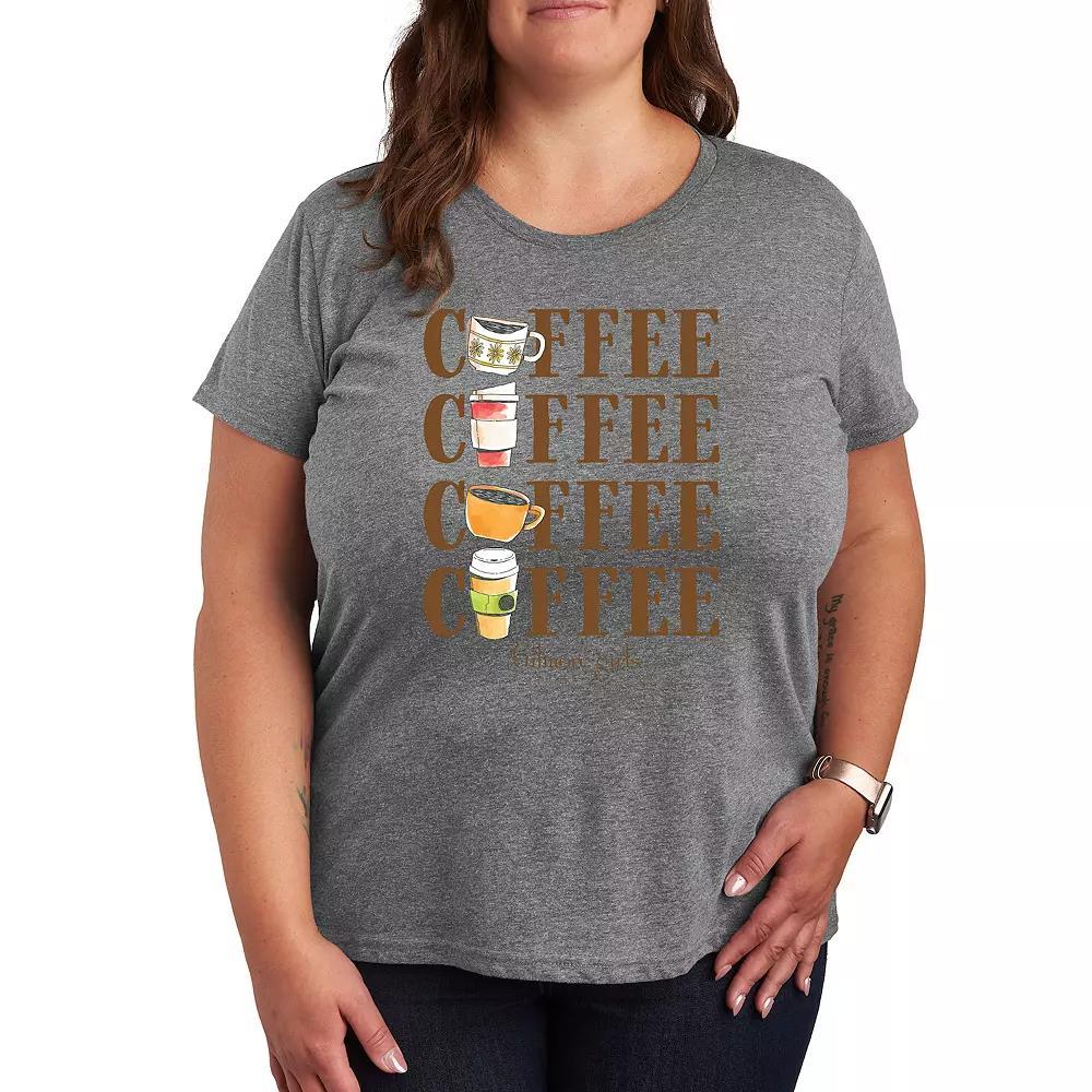 Plus Gilmore Girls Coffee Repeated Graphic Tee, Women's,  Product Image