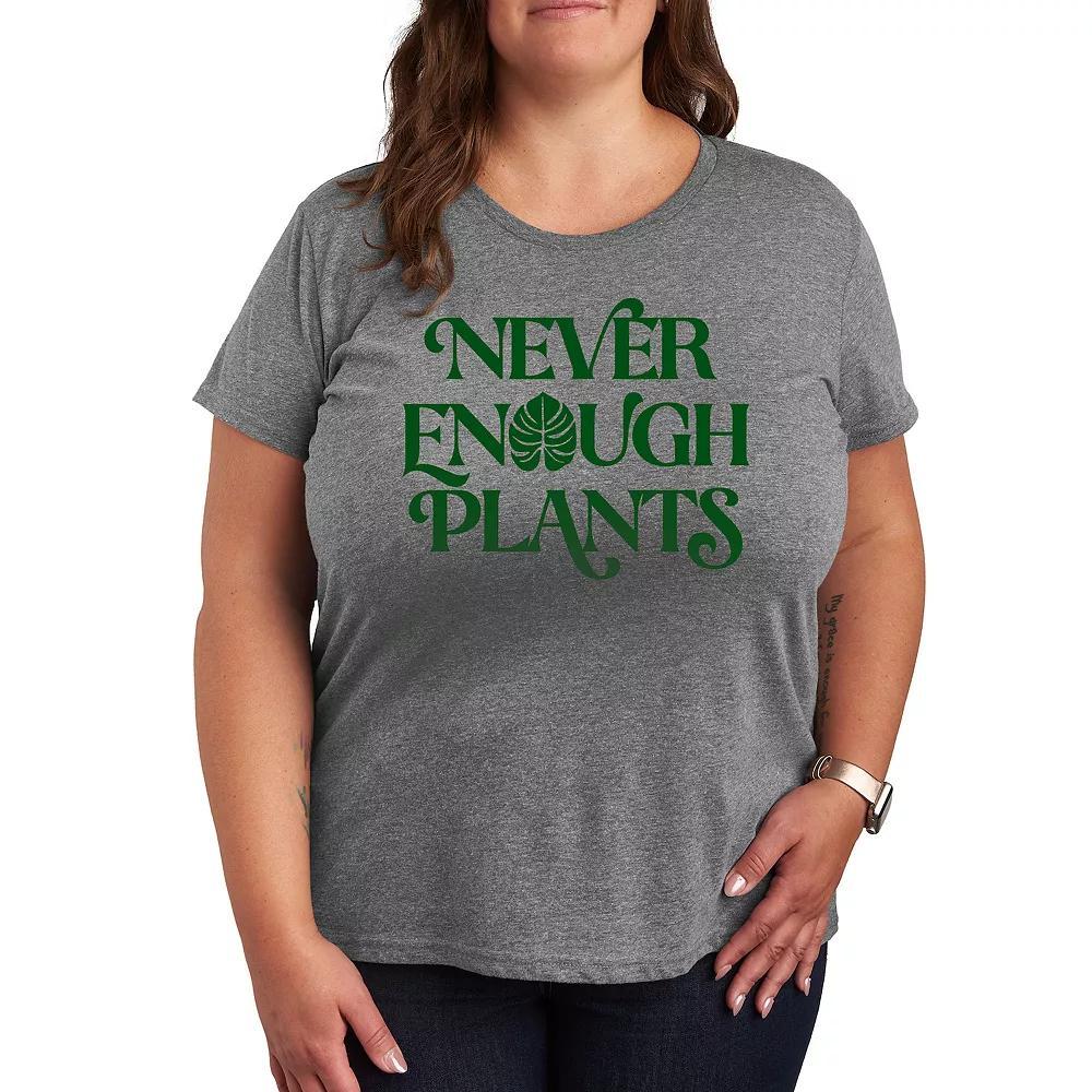 Plus Never Enough Plants Graphic Tee, Women's, Size: 2XL, Grey Gray Product Image