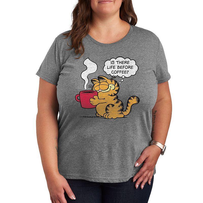 Plus Garfield Life Before Coffee Graphic Tee, Women's,  Product Image