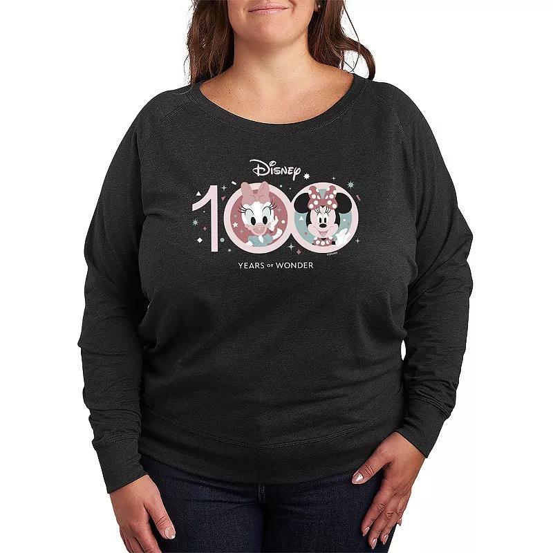 Disney 100 Minnie Mouse & Daisy Duck Plus Size Lightweight French Terry Sweatshirt, Womens Product Image