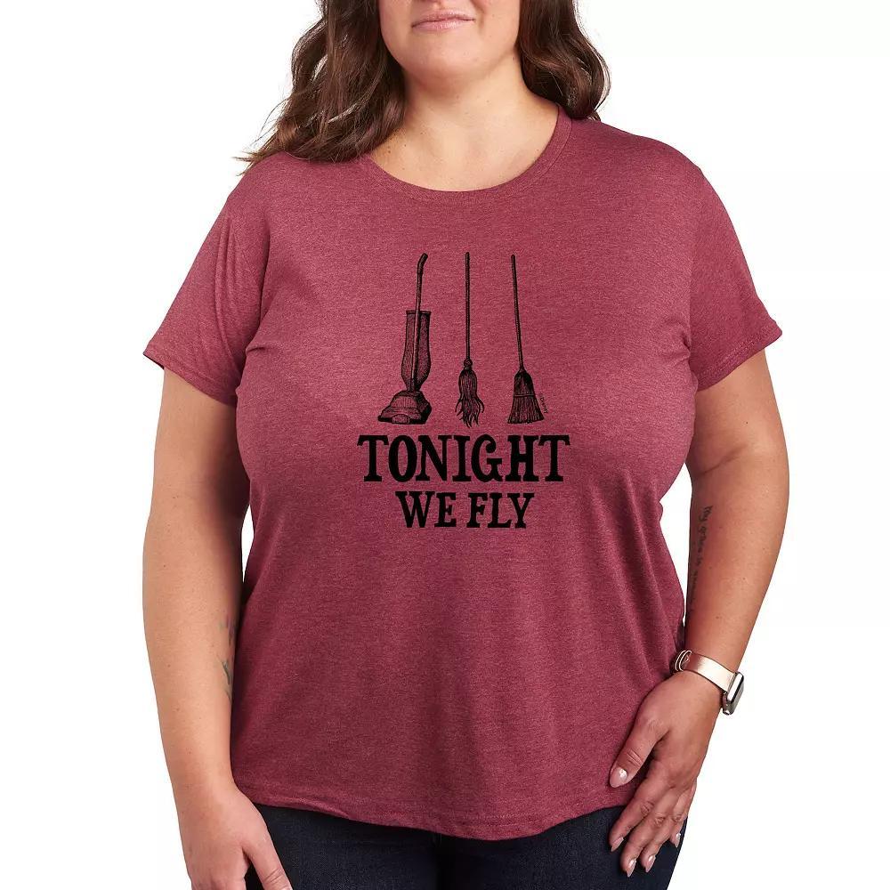 Disney's Hocus Pocus Plus Size Tonight We Fly Graphic Tee, Women's, Size: 4XL, Dark Red Product Image