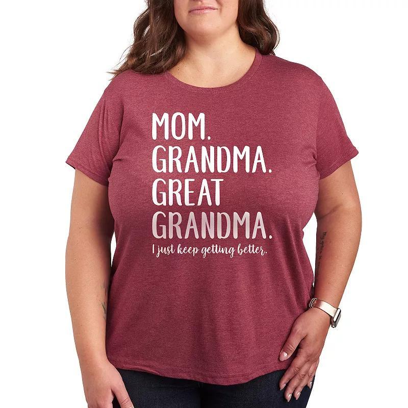 Plus Mom Grandma Great Grandma Graphic Tee, Women's, Size: 2XL, Grey Juniper Product Image