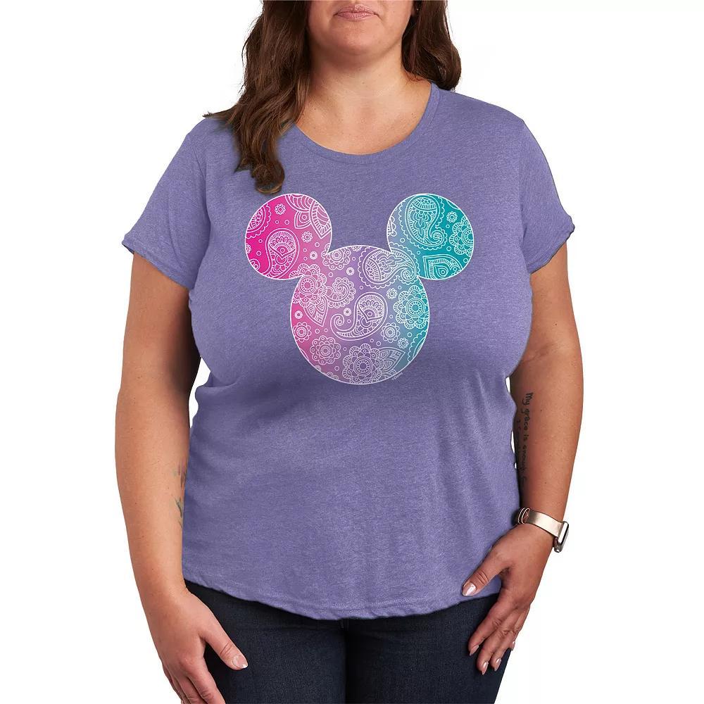 Disney's Mickey Mouse Plus Bandana Pattern Graphic Tee, Women's,  Product Image
