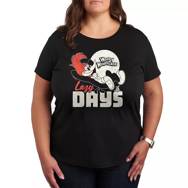 Plus Woody Woodpecker Lazy Days Graphic Tee, Womens Product Image