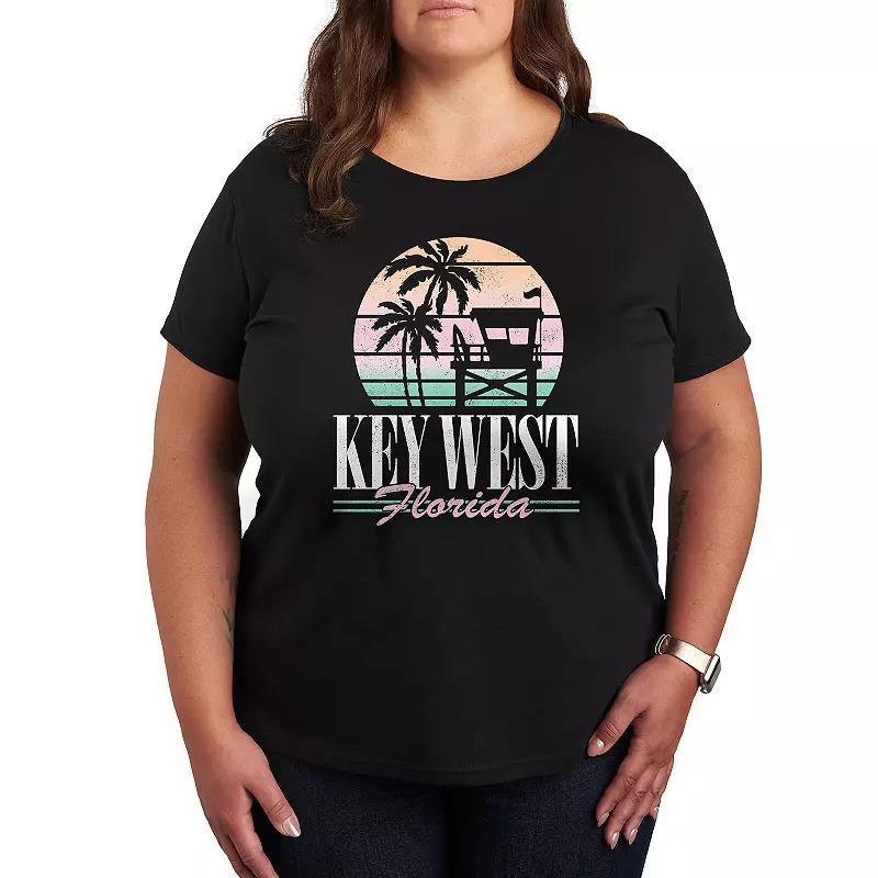 Plus Key West Graphic Tee, Women's, Size: 2XL, Black Product Image