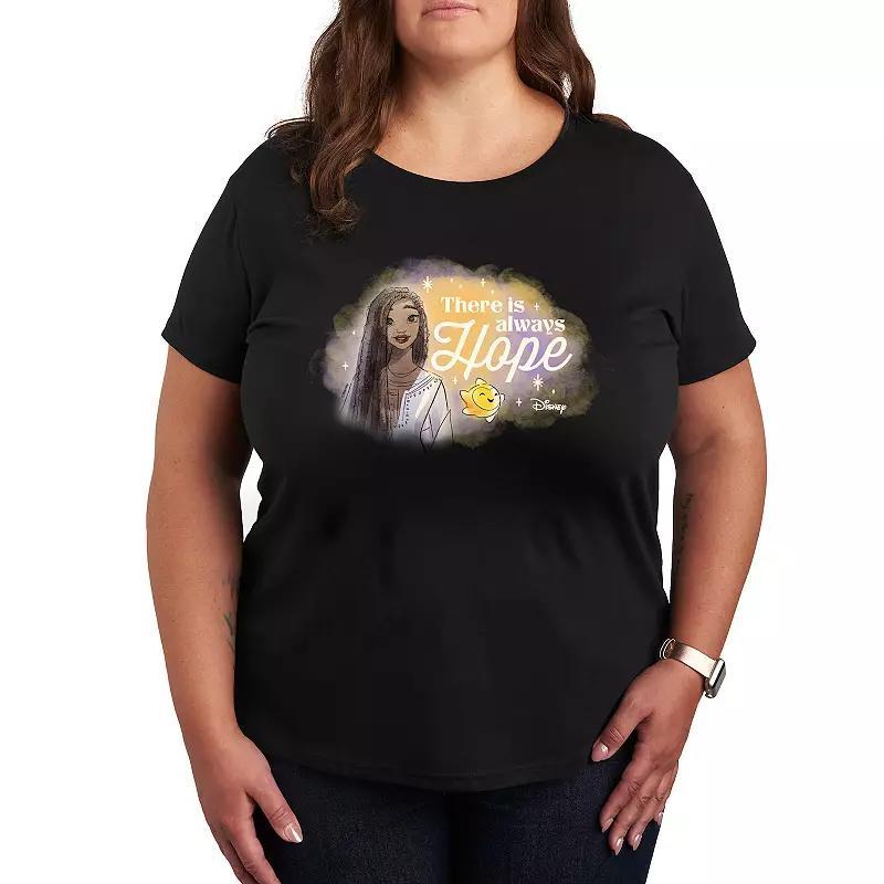 Disney's Wish Asha Plus Always Hope Graphic Tee, Women's, Size: 1XL, Black Product Image