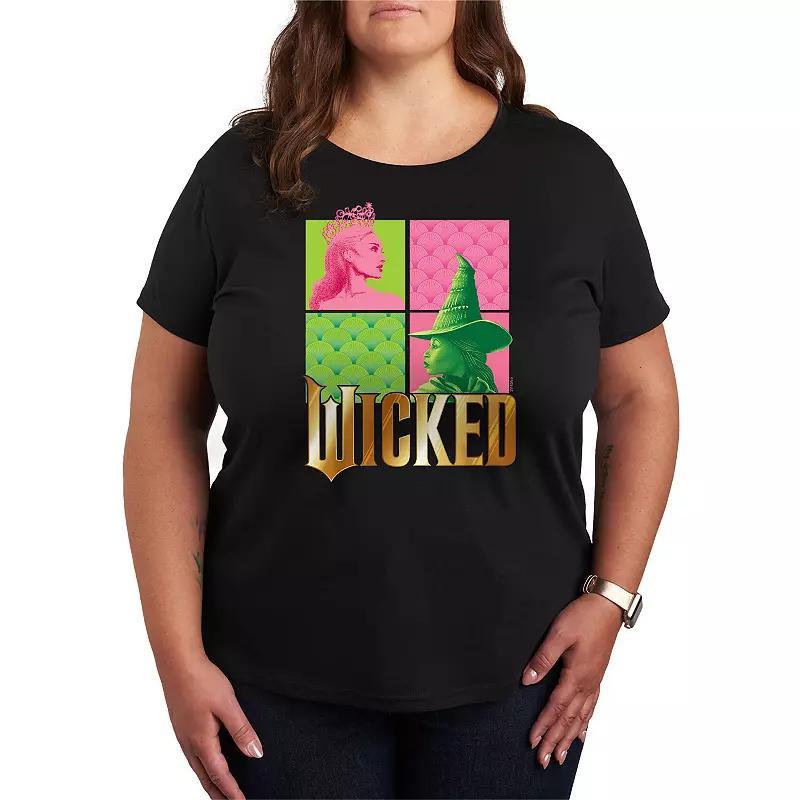 Plus Size Wicked Glinda & Elpha Grid Tee, Womens Product Image