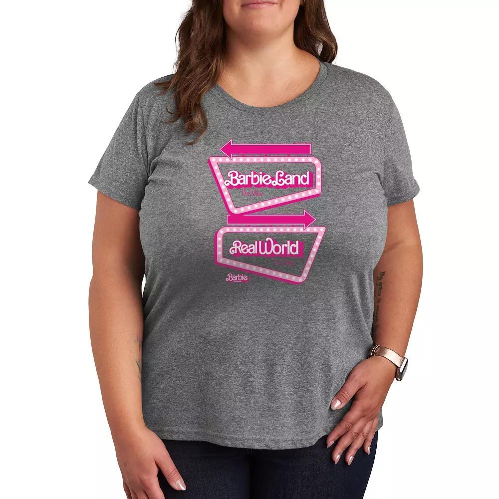 Plus Size Barbie The Movie Signs Graphic Tee, Women's, Size: 4XL, Grey Gray Product Image