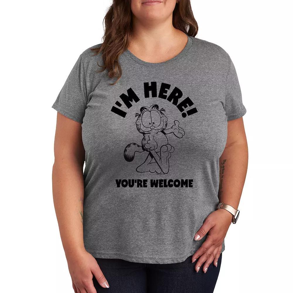 Plus Garfield I'm Here You're Welcome Graphic Tee, Women's,  Product Image