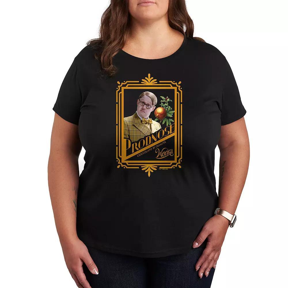 Plus Wonka Prodnose Graphic Tee, Women's, Size: 3XL, Black Product Image