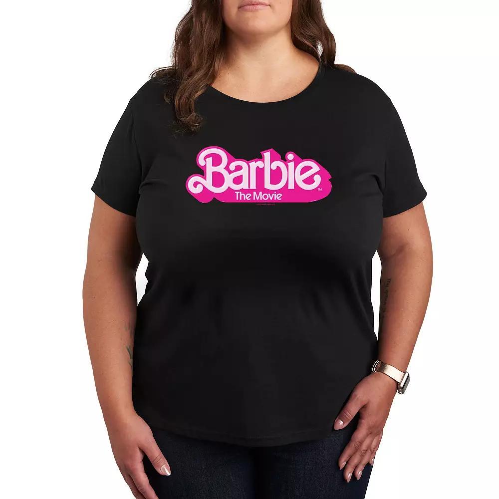 Plus Size Barbie The Movie Logo Graphic Tee, Women's, Size: 4XL, Black Product Image