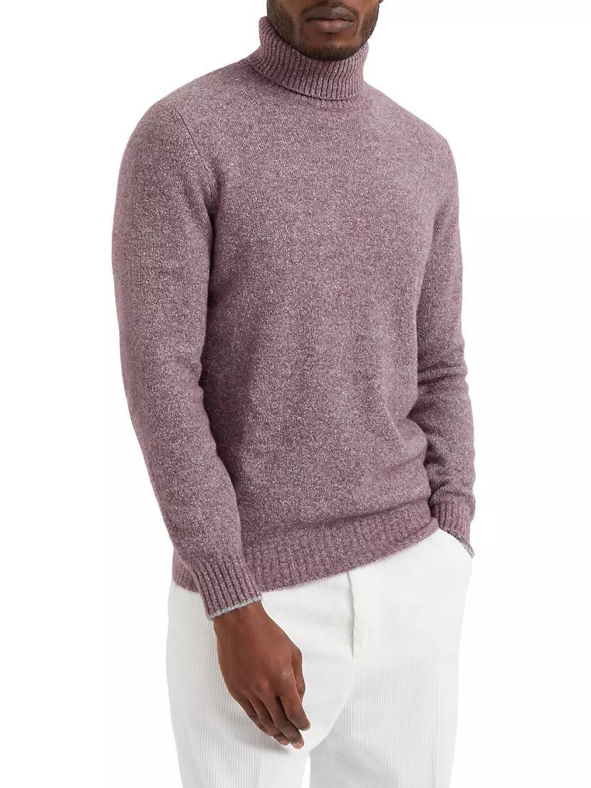 Flecked Alpaca, Cotton and Wool Turtleneck Sweater Product Image