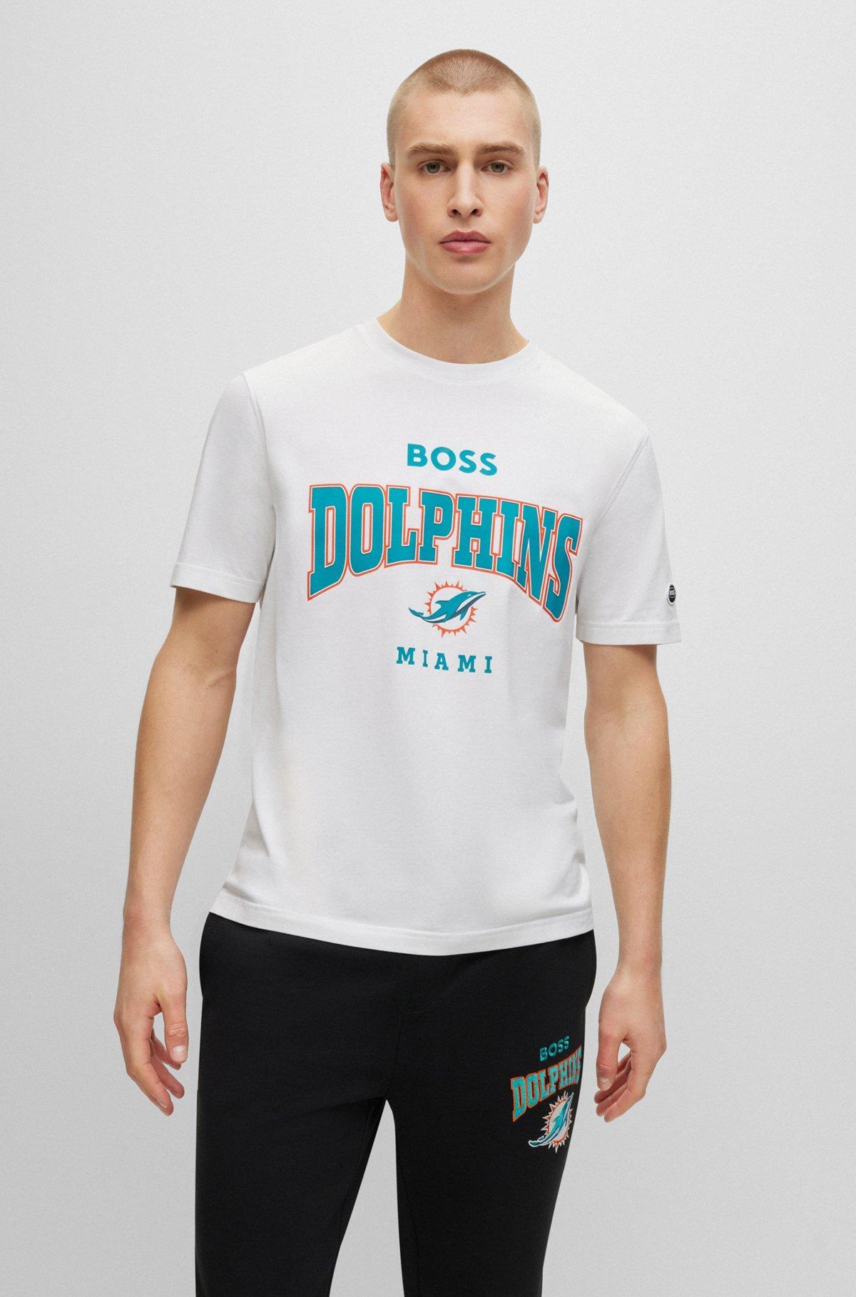 BOSS x NFL stretch-cotton T-shirt with collaborative branding Product Image