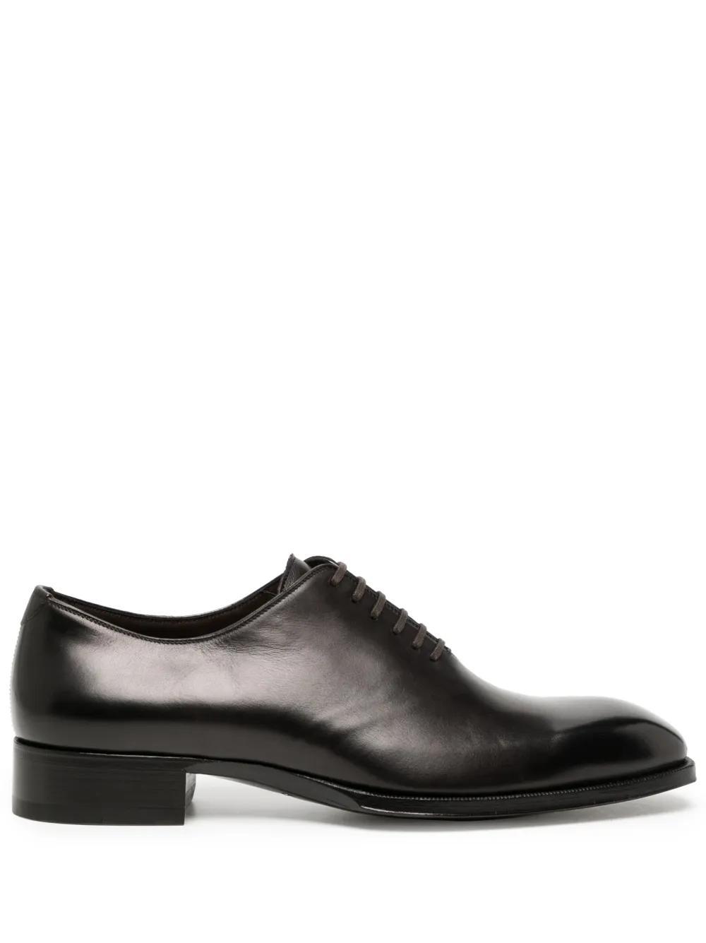 TOM FORD Burnished Leather Lace Up In Black Product Image