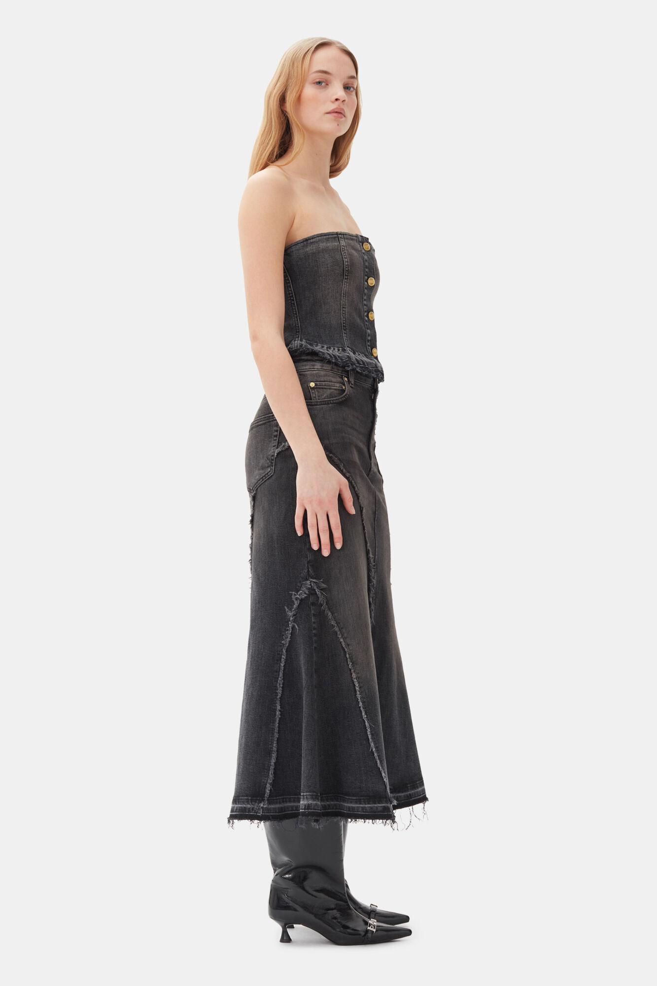 Washed Black Denim Top Product Image