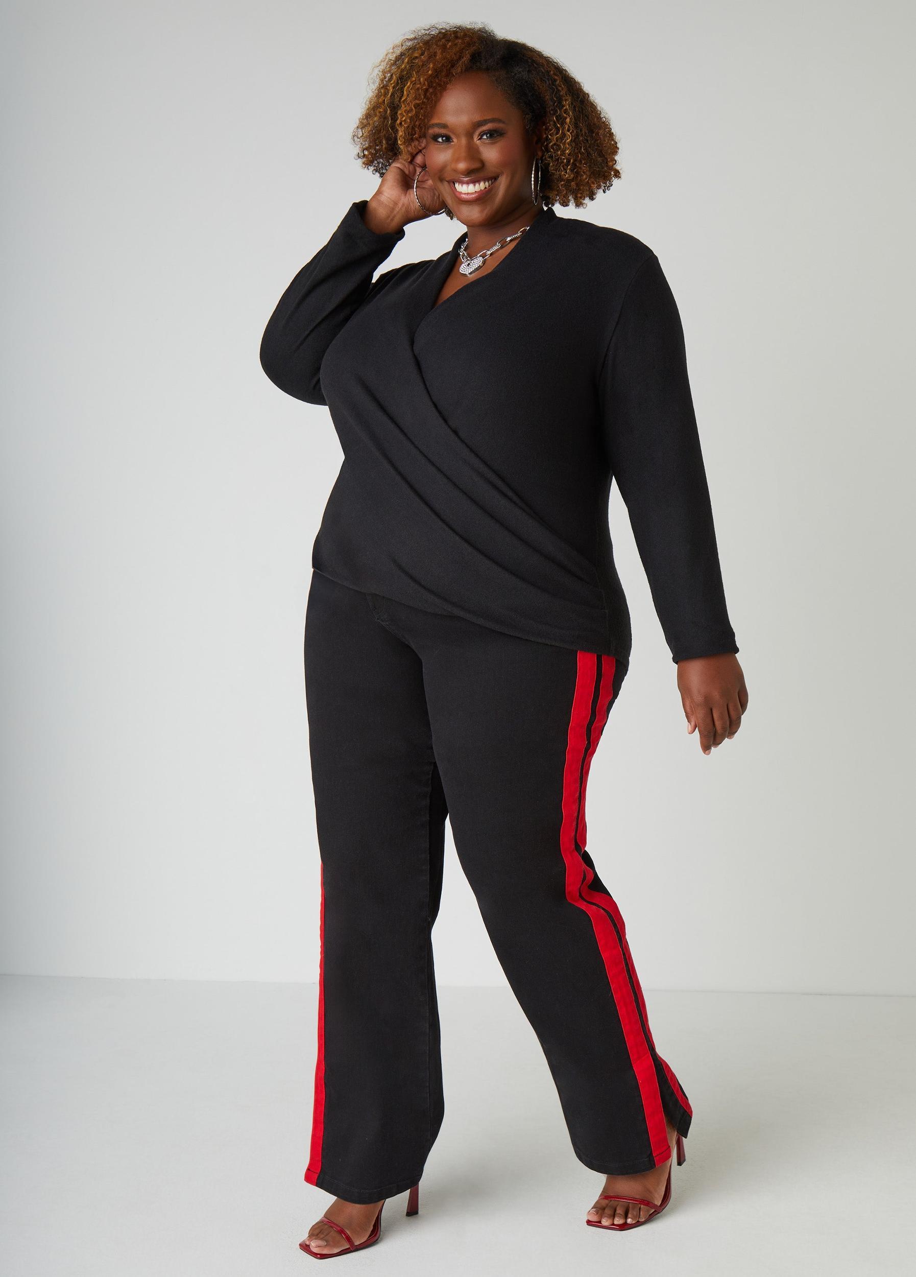 Faux Wrap Hacci Knit Top Product Image