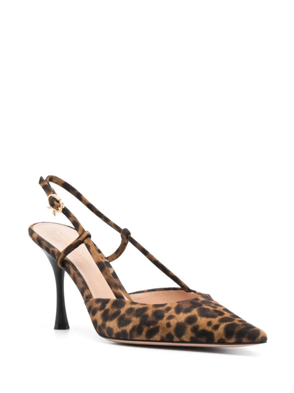 Ascent Leopard-print Suede Slingback Pumps In Multicolour Product Image