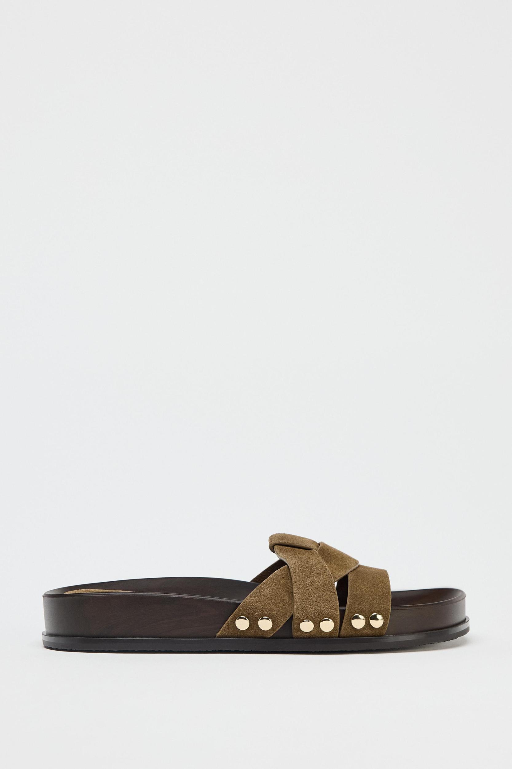 LEATHER PLATFORM SLIDES Product Image