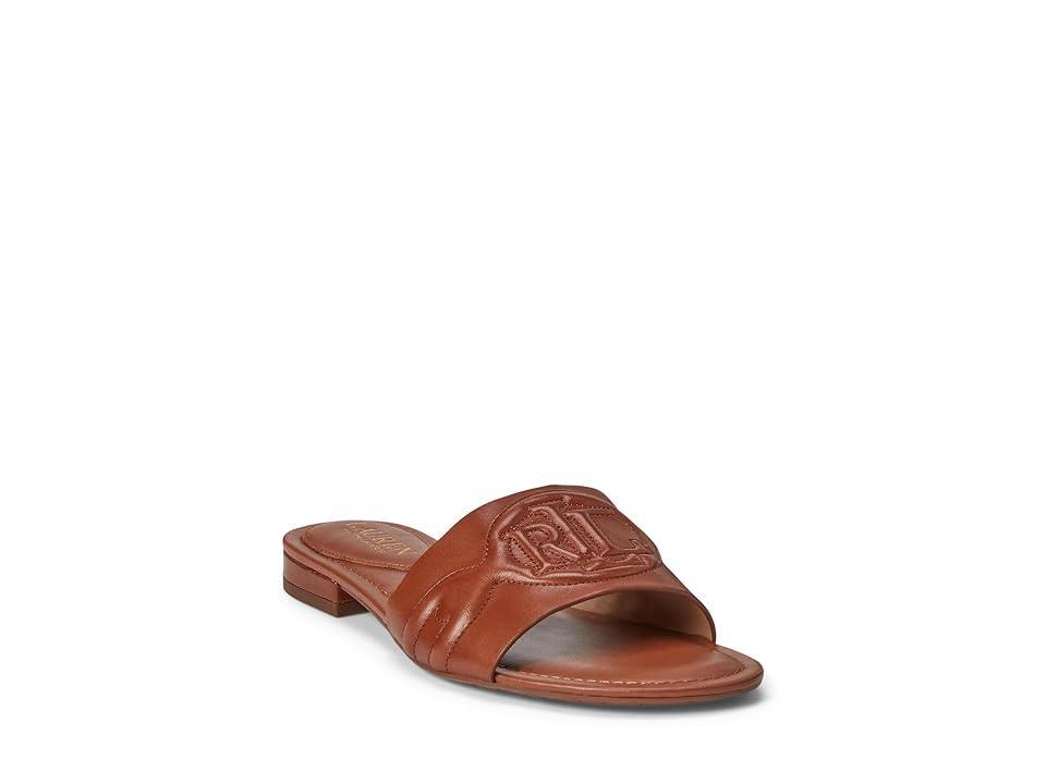 Lauren Ralph Lauren Alegra Raffia Leather Slide Sandal Women's Sandals Product Image