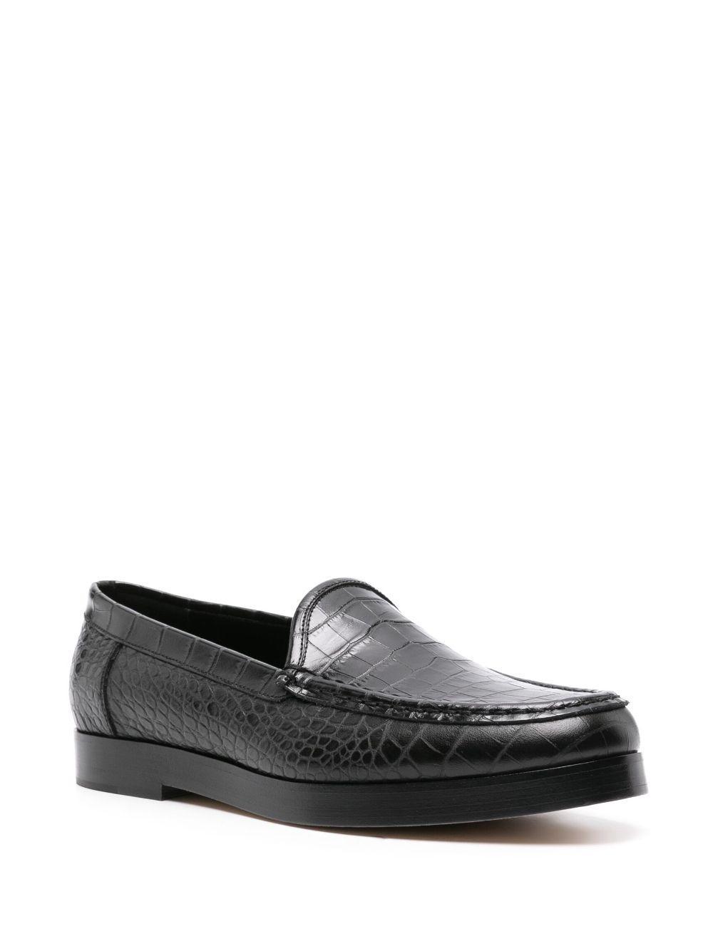 MANOLO BLAHNIK Flat Leather Loafers In Schwarz Product Image