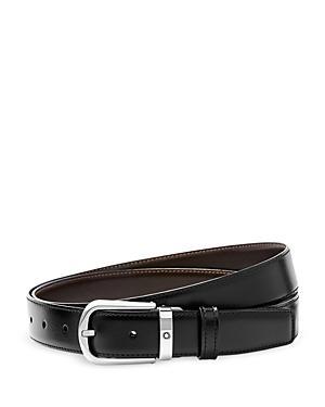 Mens Curved Horseshoe Buckle Cut-to-Size Reversible Leather Belt Product Image