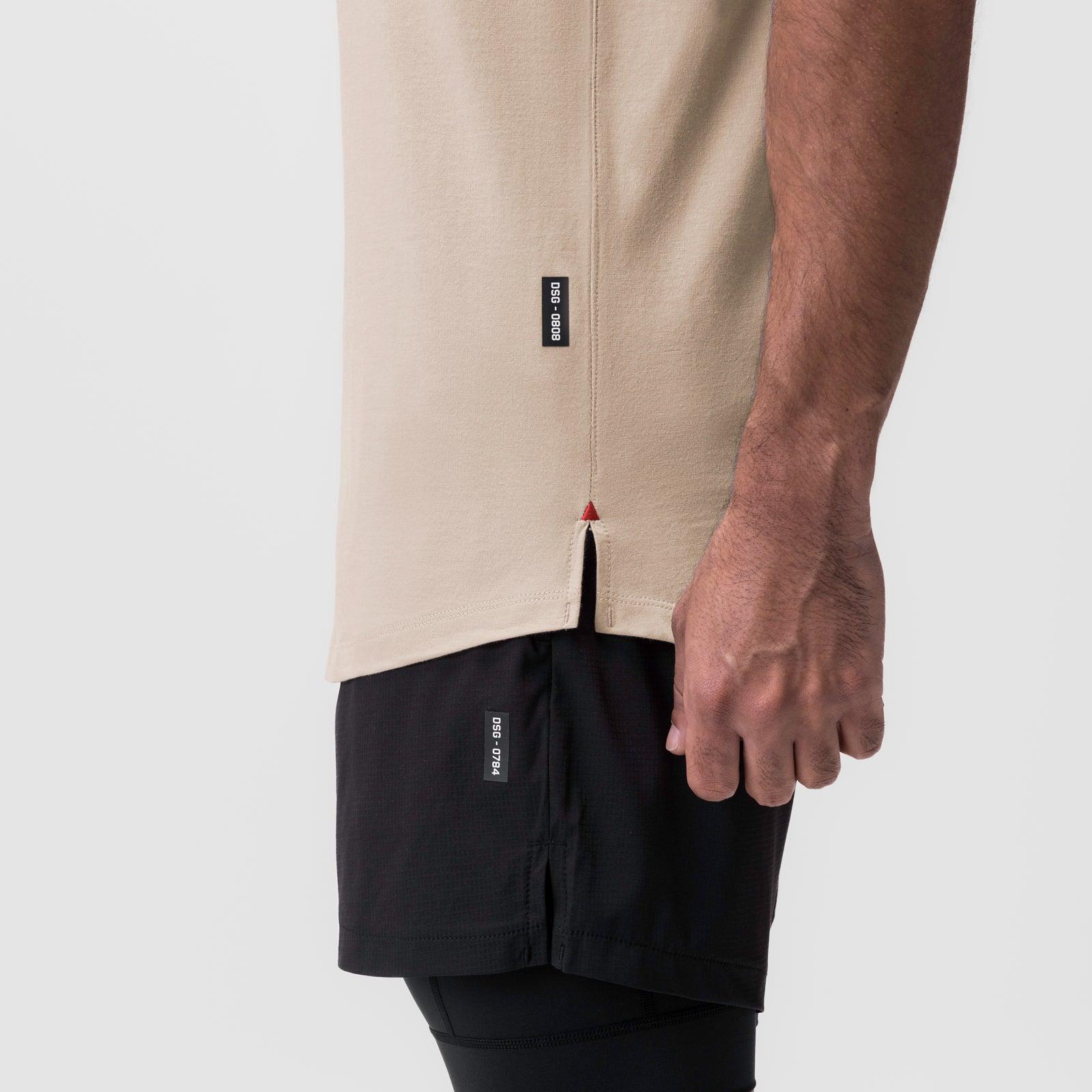 0808. Supima® Vented Tank - Beige Product Image