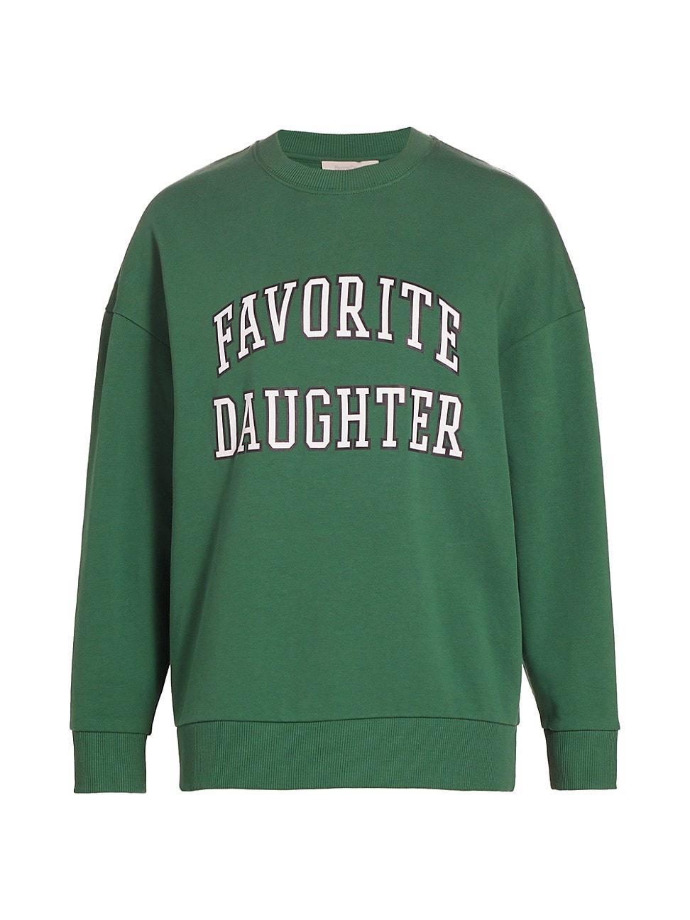 Womens Collegiate Oversized Logo Cotton-Blend Sweatshirt Product Image