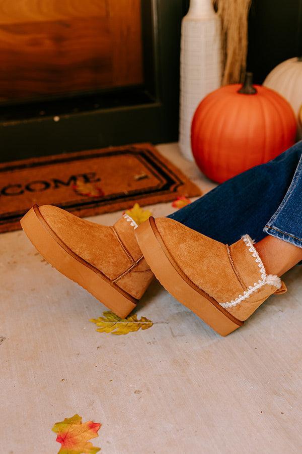 Vermont Vacay Faux Suede Platform Bootie in Camel Product Image