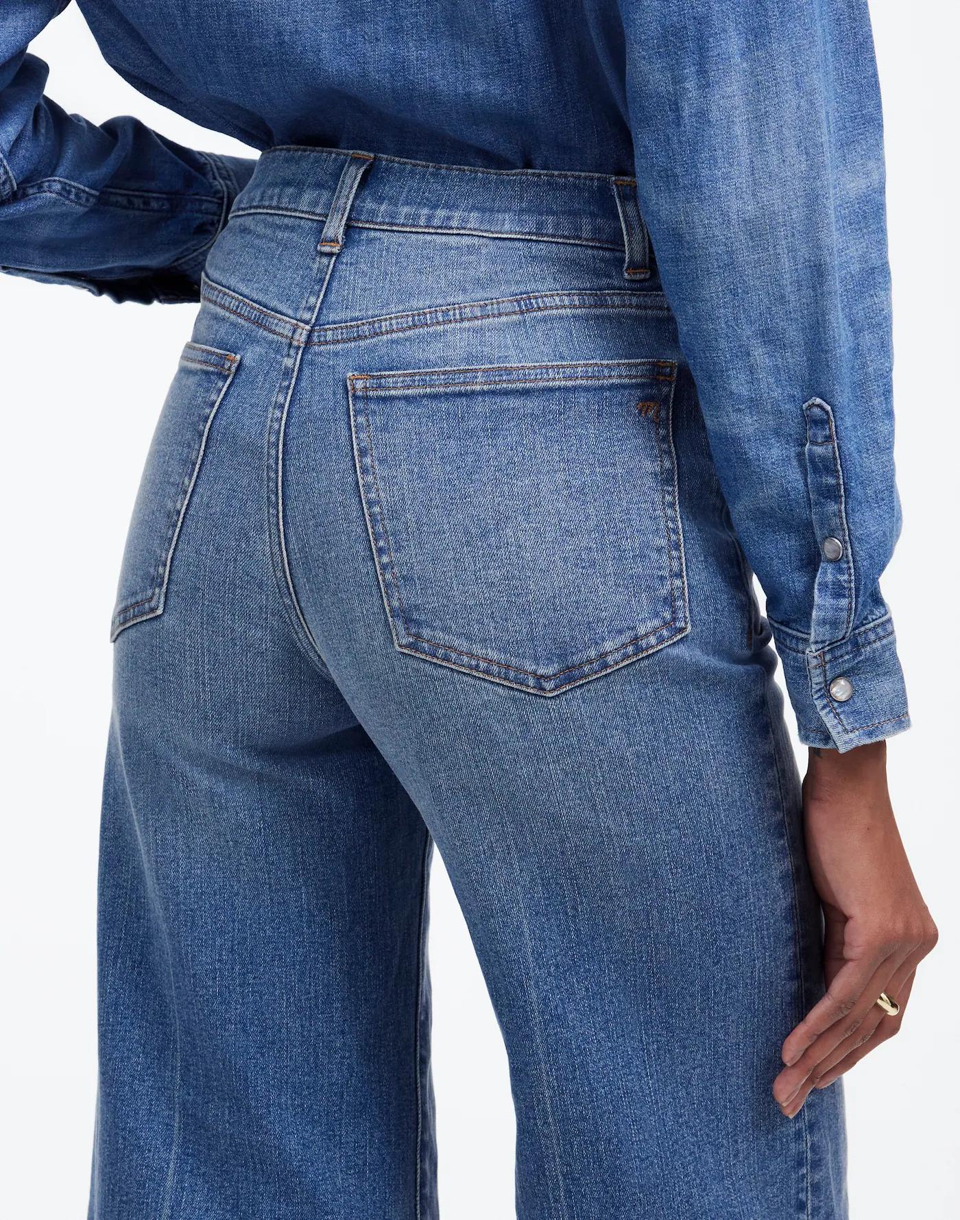 Flared Wide-Leg Crop Jeans Product Image