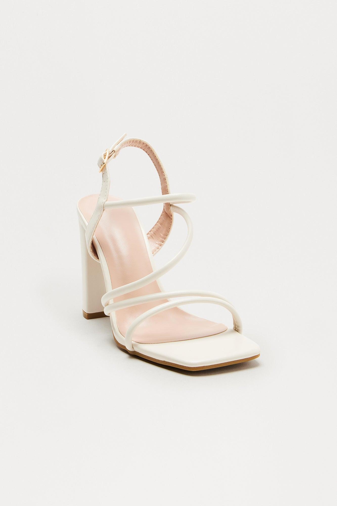 Cassian Ankle Strap Heels - Ivory Product Image