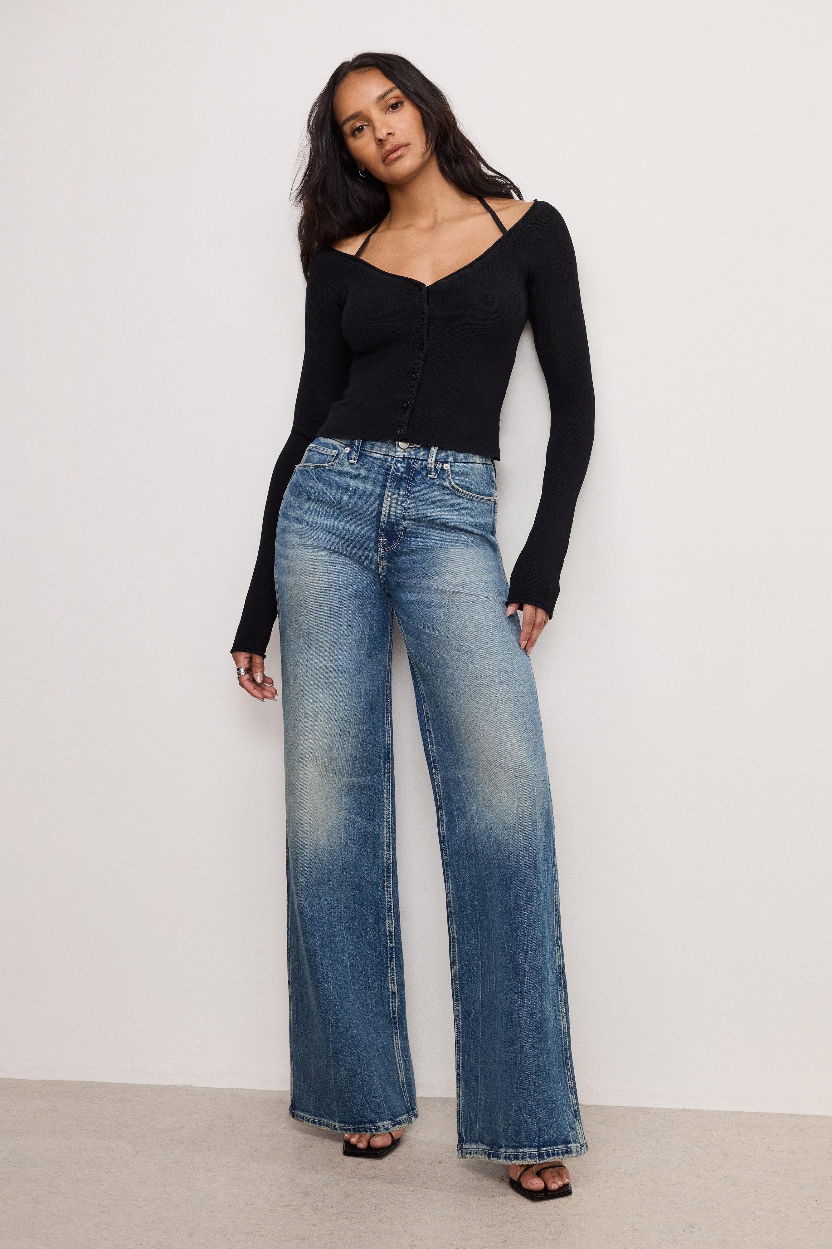 STRETCH RIB KNIT OFF SHOULDER TOP | BLACK001 Product Image