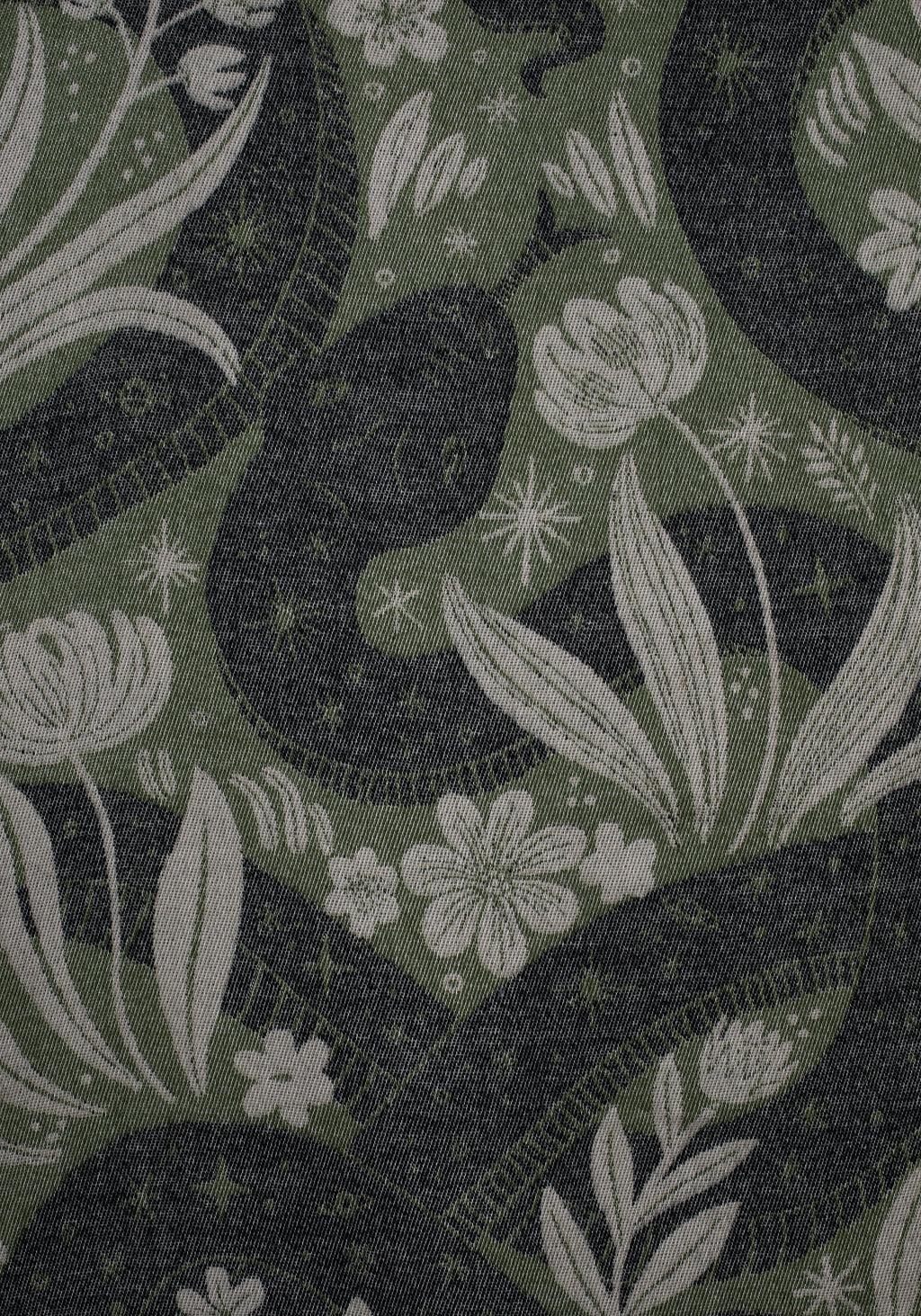 Deception Floral Snake Woven Blanket - Green Product Image